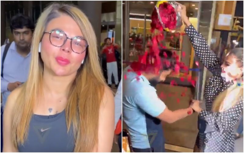 Rakhi Sawant BREAKS Down At The Airport, Recalls Showering Estranged Husband Adil Khan Durrani With Flowers; Netizens React