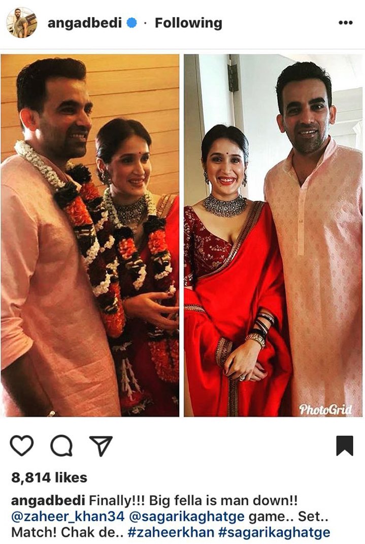 sagarika ghatge with zaheer khan