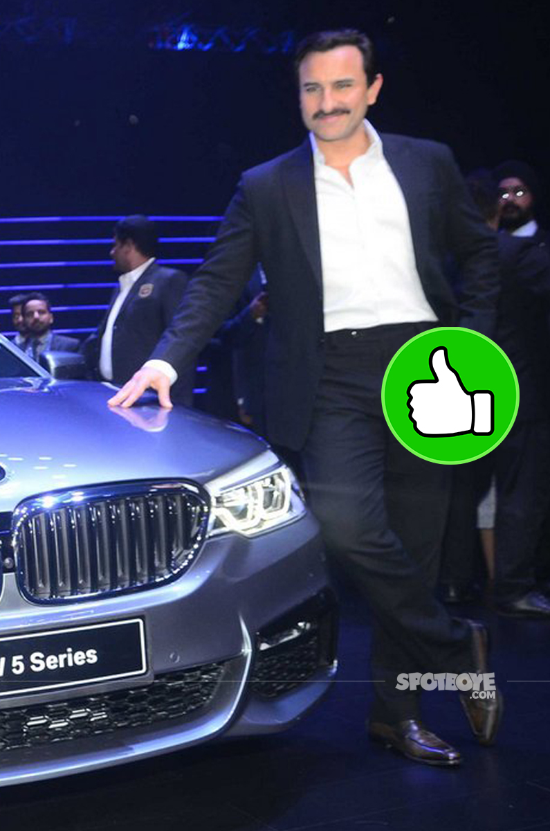 saif ali khan snapped at bmw series 5 launch