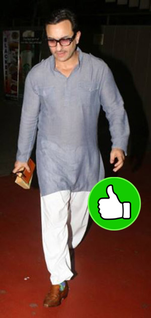 saif ali khan snapped in kurta-pyjama and kholapuri slippers at the mumbai airport