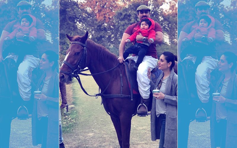 Taimur & Saif Ali Khan Ride A Horse In Pataudi. CLICK HERE For More Pics