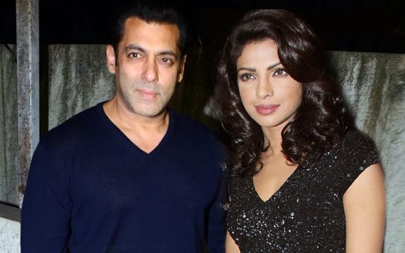 salman khan and priyanka chopra snapped at an event