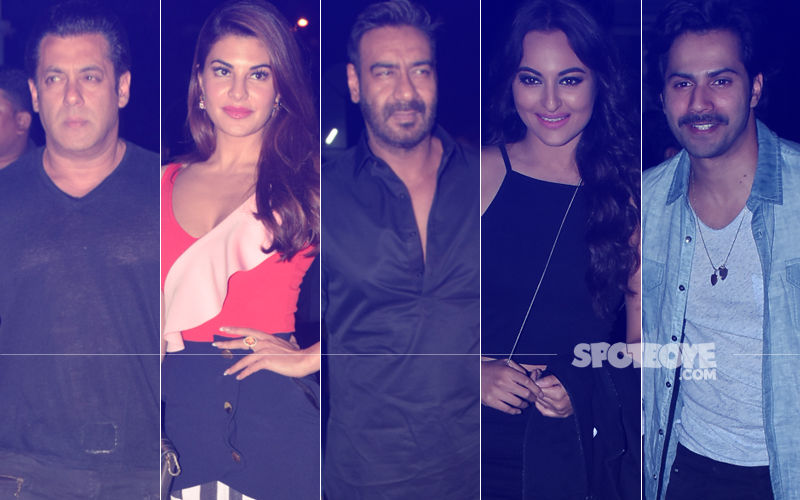 Salman, Jacqueline, Ajay, Sonakshi, Varun At Race 3 Screening