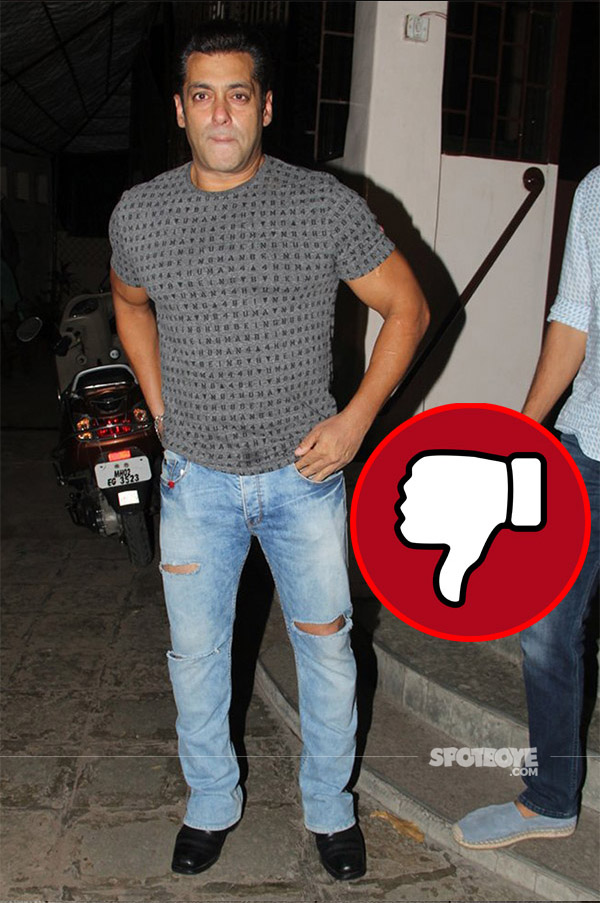 salman khan snapped post tubelight dubbing in a casual gret t-shirt