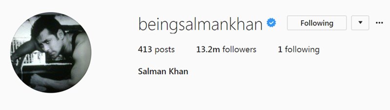 salman khans fan following on instagram