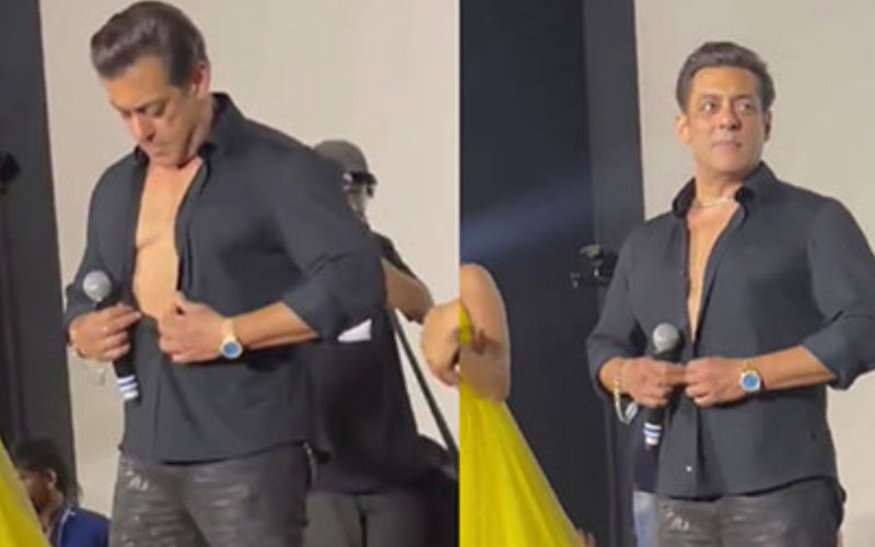 Salman Khan REACTS To Trolls Claiming He Gained Six Packs With VFX In Kisi Ka Bhai Kisi Ki Jaan; Actor Unbuttons His Shirt In Front Of Media And Flaunts Abs