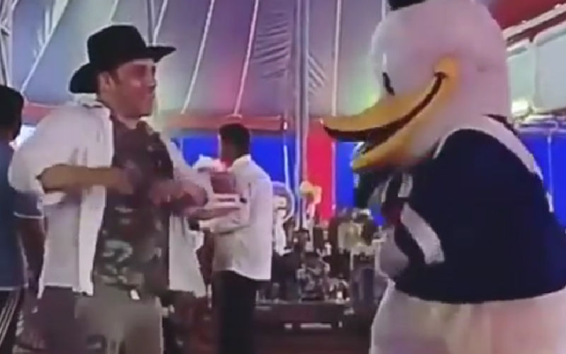 Salman Khan's Floss Dance With Donald Duck And Tigger At Nephew Ahil’s Birthday Bash - Watch Video