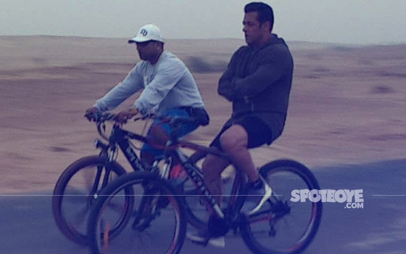 Salman Khan Enjoys Down Time Riding A Bicycle Post Race 3 Shoot