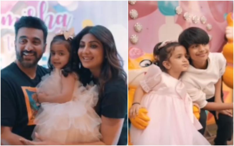 AWW! Shilpa Shetty’s 3-Year-Old Daughter Samisha Enjoys Her FIRST Peppa Pig Themed Birthday Party WIth Brother Viaan- WATCH