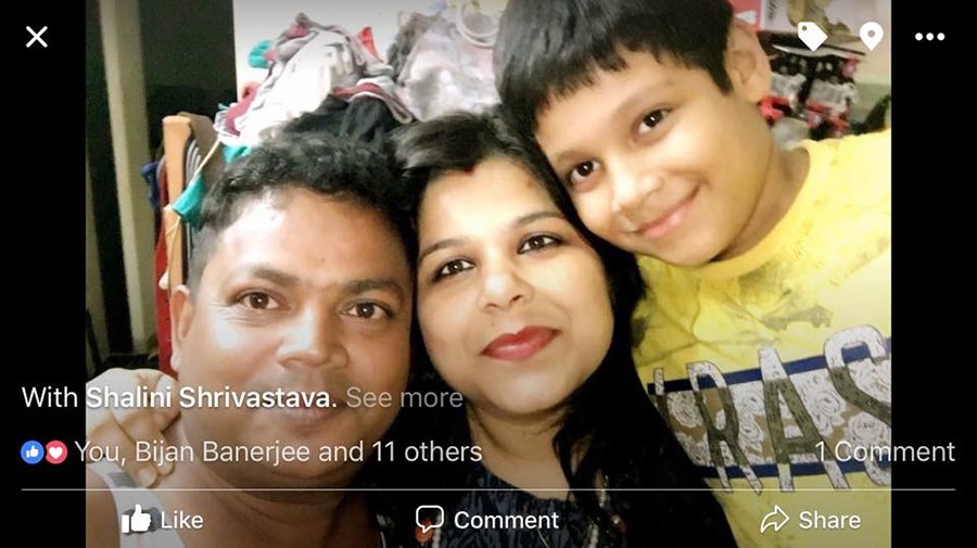 sanjay bairagi with wife and son