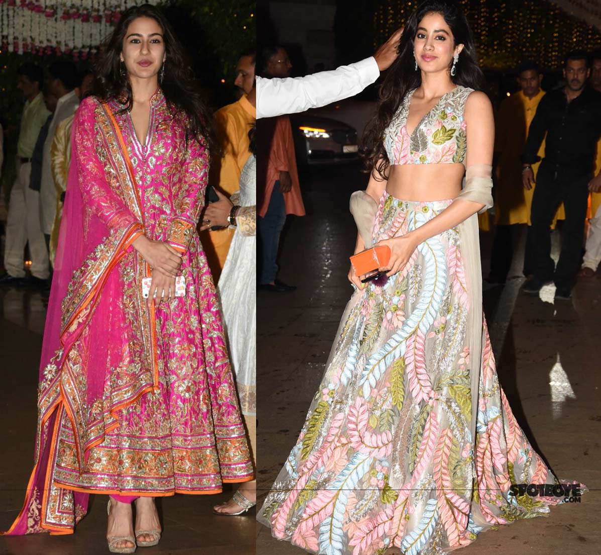 sara ali khan and jhanvi kapoor at ambani ganpati bash