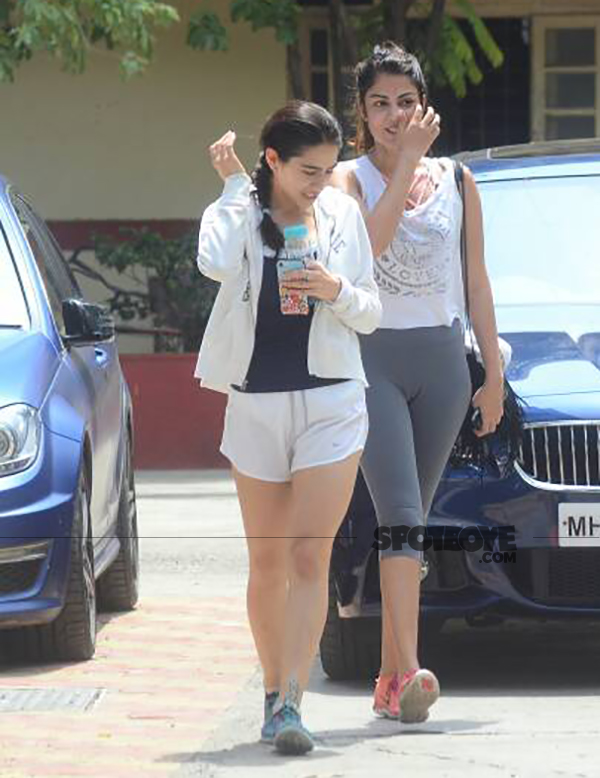 sara ali khan snapped while returning from a gym