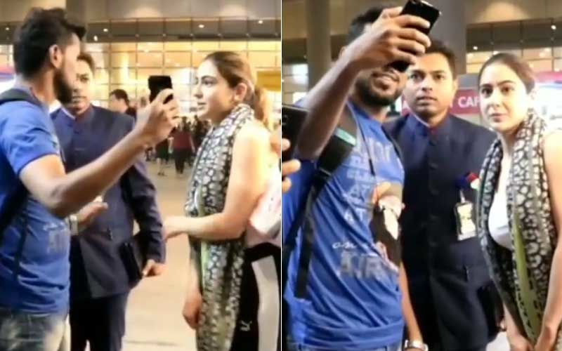 Sara Ali Khan Is Stern Yet Polite With A Fan Who Tries To Get Too Close For Comfort While Taking A Selfie - VIDEO