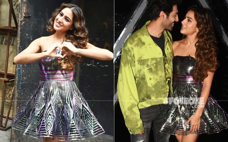 Love Aaj Kal Promotions: Sara Ali Khan Looks Like A Shiny Gift Wrap In Holographic Dress; It’s Hard To Look Away