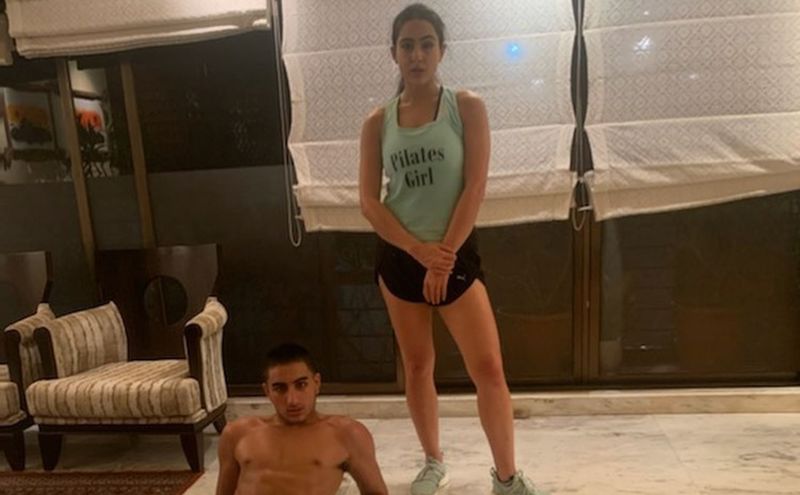 Sara Ali Khan’s Workout Pic With A Shirtless Ibrahim Ali Khan Is Hot As Hell; We Forgive The Actress For Her Knock Knock Joke This Time