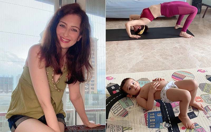 Bhabiji Ghar Par Hain Actress Saumya Tandon’s Yoga Session Is Joined By Her Son As He Tries To Imitate Her – Se Pic