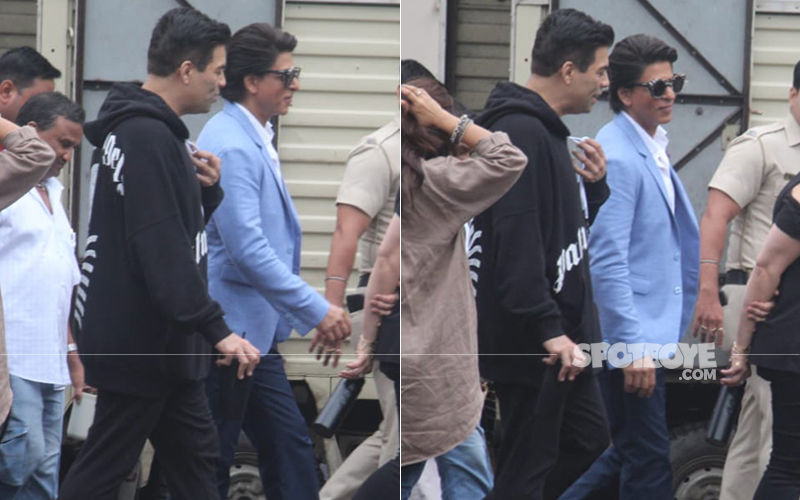 Shah Rukh Khan Goes Formal, While Karan Johar Opts For A Hoodie As They Head For A Photo Shoot