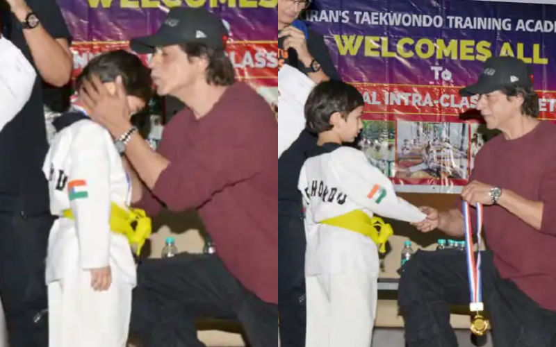 VIRAL! Shah Rukh Khan KISSES Kareena Kapoor’s Son Taimur's Forehead While Giving Him Medal For Winning Taekwondo Competition-Internet REACTS