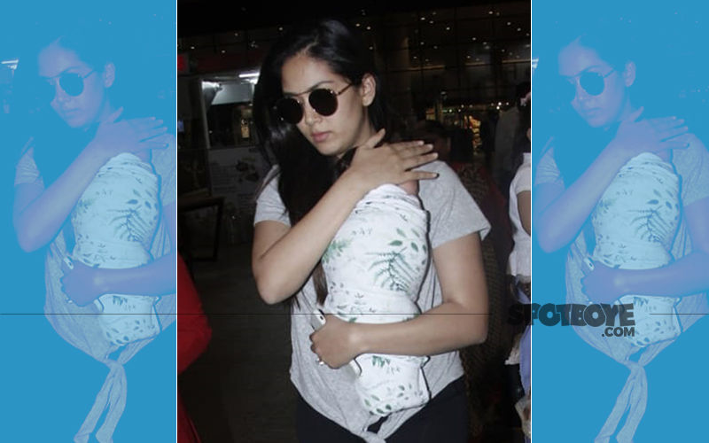 Shahid Kapoor's Wife Mira Rajput Snapped At The Airport With Little Zain