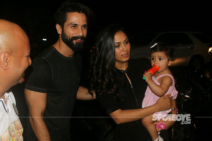 shahid kapoor with wife mira and daughter misha at hakim aalim son birthday party