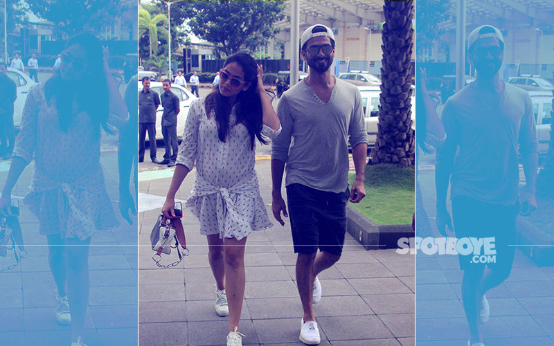 Mira Rajput Flaunts Baby Bump, Spotted About Town With Hubby Shahid