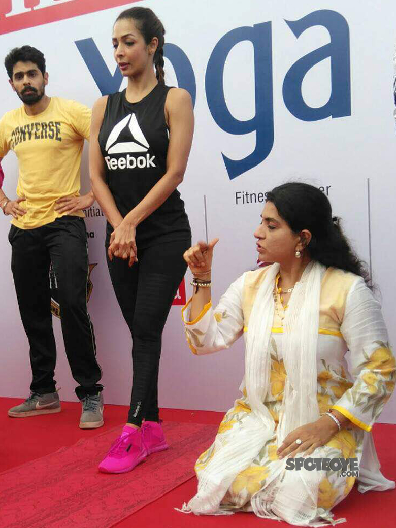 shaina nc with malaika arora teach the importance of yoga