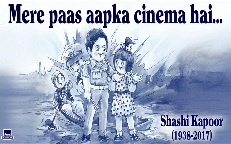 Amul Pays Tribute To Shashi Kapoor; Says "Mere Paas Aapka Cinema Hai"