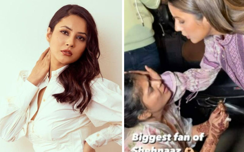Die-Hard Fan Of Shehnaaz Gill Goes Down On Knees To Gift Her A Bangle; Actress Gives Her Kiss And Warm Hug-See VIRAL VIDEO