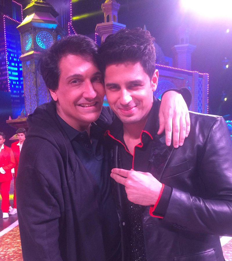 shiamak with siddharth malhotra during the rehearsals for zee cine awards