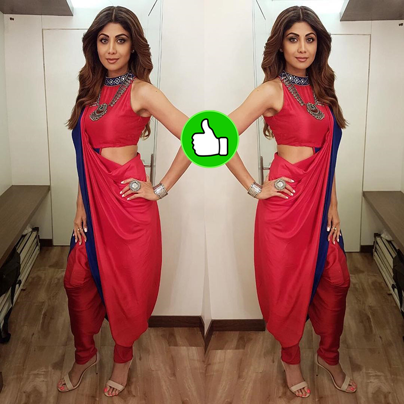 shilpa shetty in a red attire