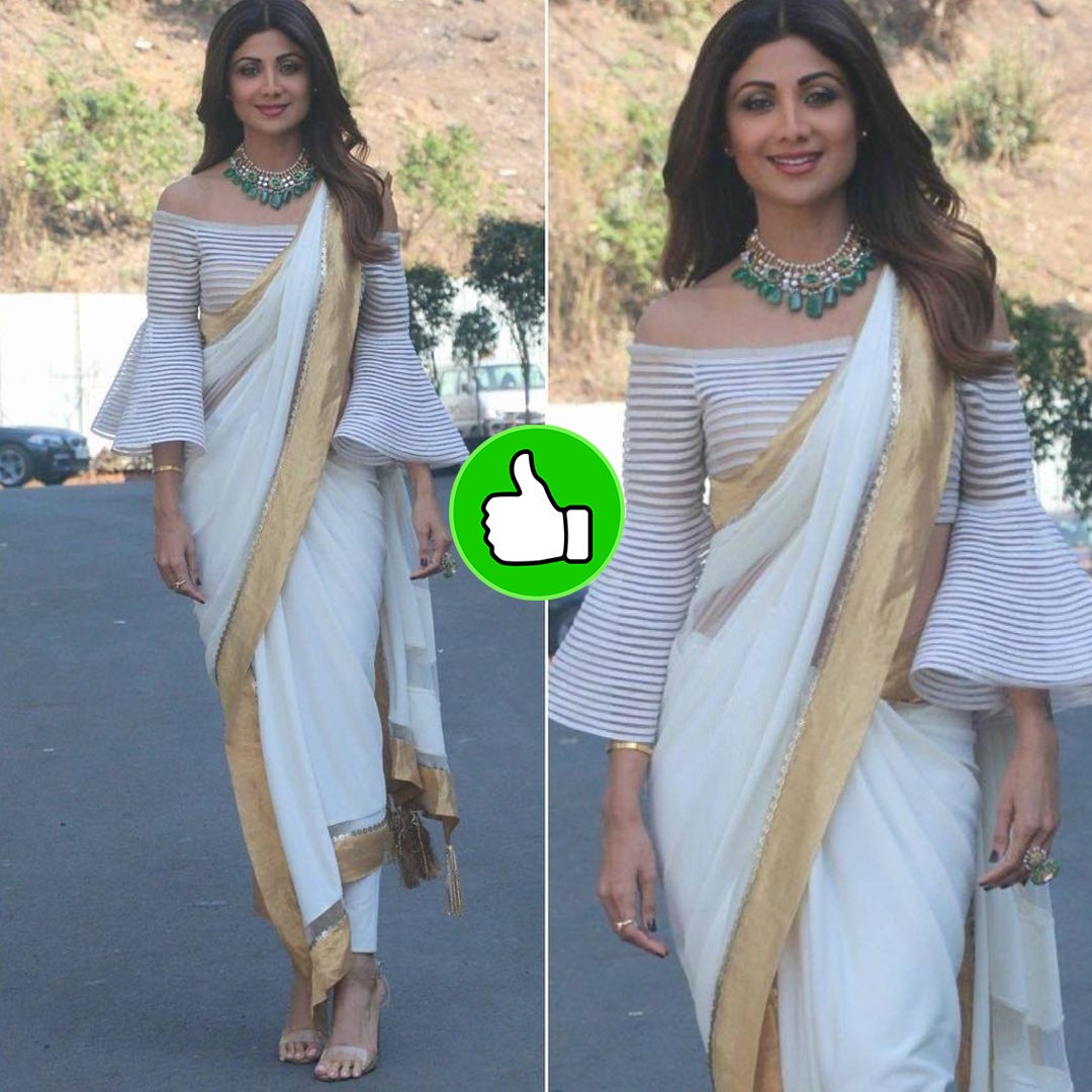 shilpa shetty looks pretty in a saree