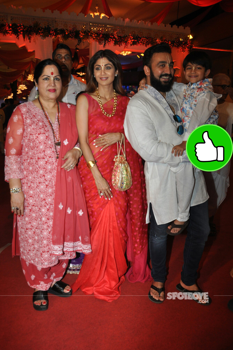 shilpa shetty with family at iskon temple juhu