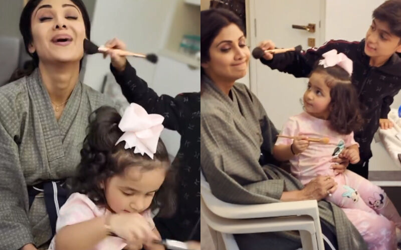 VIRAL! Shilpa Shetty’s Kids Viaan-Samisha Doing Her Makeup Is The Cutest Thing You Will See On The Internet Today-VIDEO Inside