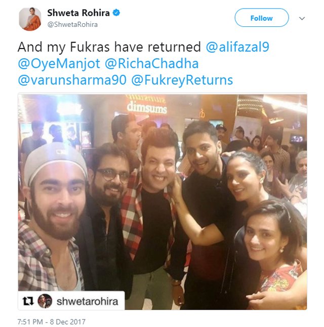 shweta rohira twitter post