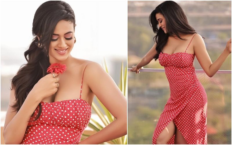 Shweta Tiwari Sizzles In A Red Thigh-High Slit Dress With A Plunging Neckline; Netizens Call Her, ‘Pristine Beauty’- Take A Look