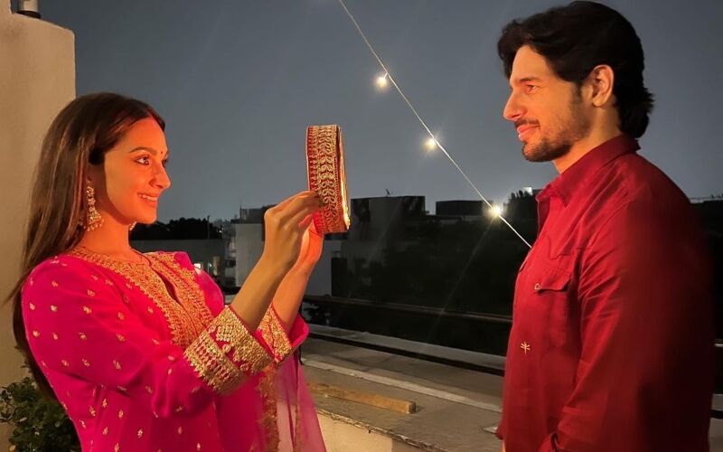 Kiara Advani-Sidharth Malhotra Celebrate Their FIRST Karwa Chauth, As They Twin In Red; Actress Says, ‘To The Moon And Back’