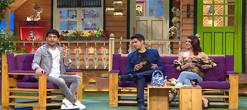 sidharth and jacqueline promote a gentleman on the kapil sharma show