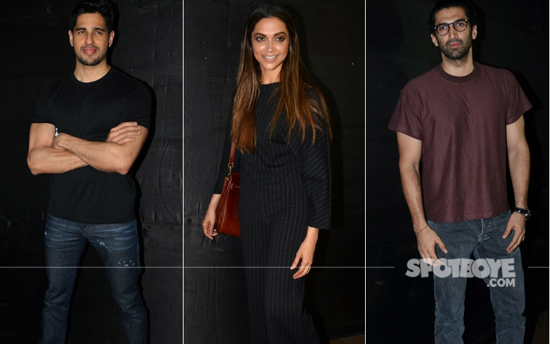 sidharth malhotra deepika padukone and aditya roy kapur at secret superstar screening