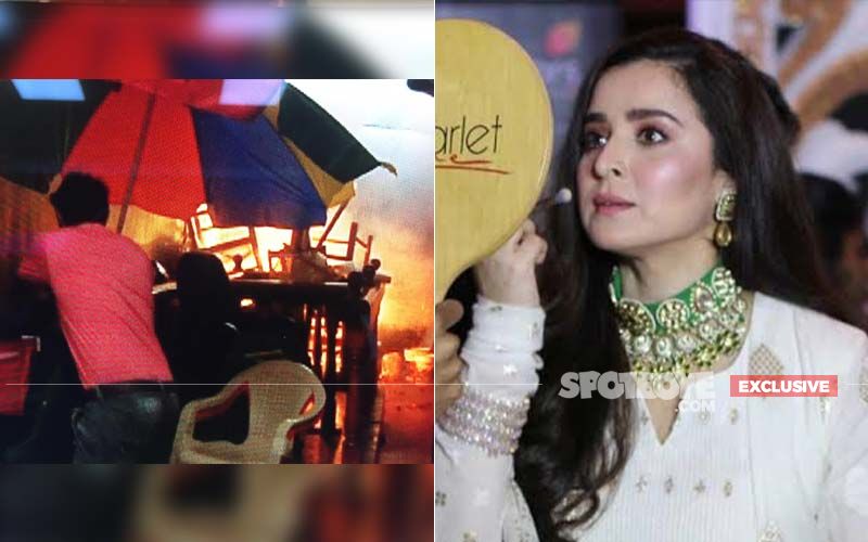 Bahu Begum Set Catches Fire; Simone Singh Was Shooting Inside- EXCLUSIVE PICS AND VIDEOS