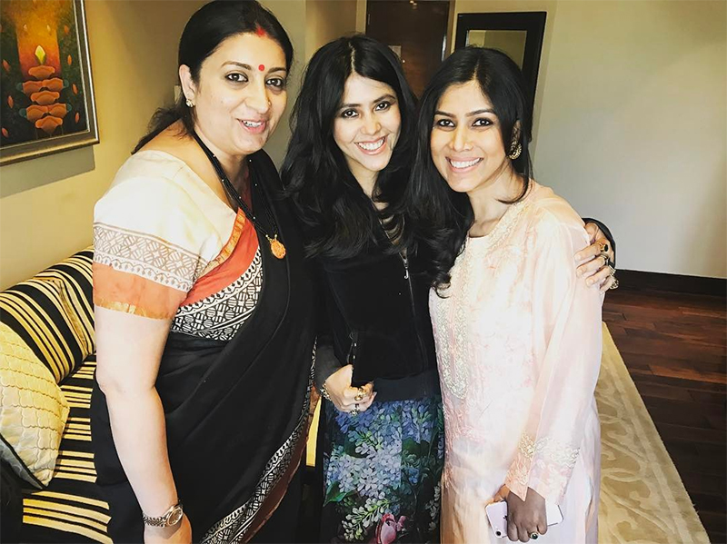 Smriti Irani, Ekta Kapoor And Sakshi Tanwar Pose For A Pic.