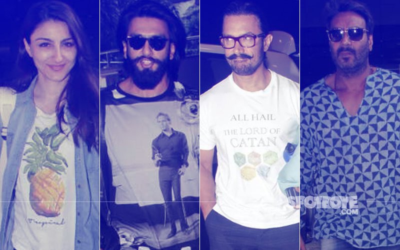 SPOTTED: Pregnant Soha Ali Khan, Ranveer Singh, Aamir Khan & Ajay Devgn At The Airport