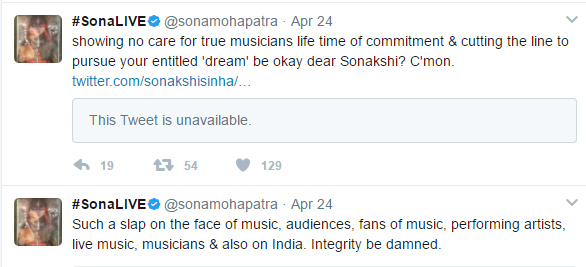 sona mohapatra and sonakshi sinha twitter convo