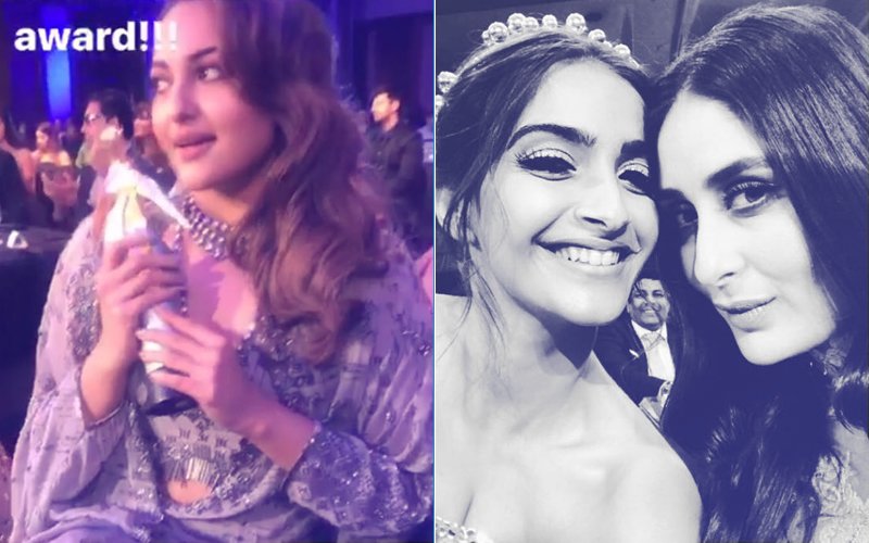 INSIDE MASTI At Filmfare Glamour & Style Awards: Sonakshi STEALS A Designer's Trophy, Sonam-Kareena Share A Moment...