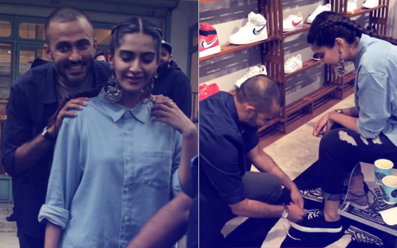 Anand Ahuja Goes Down On His Knees To Tie Sonam Kapoor’s Shoelace