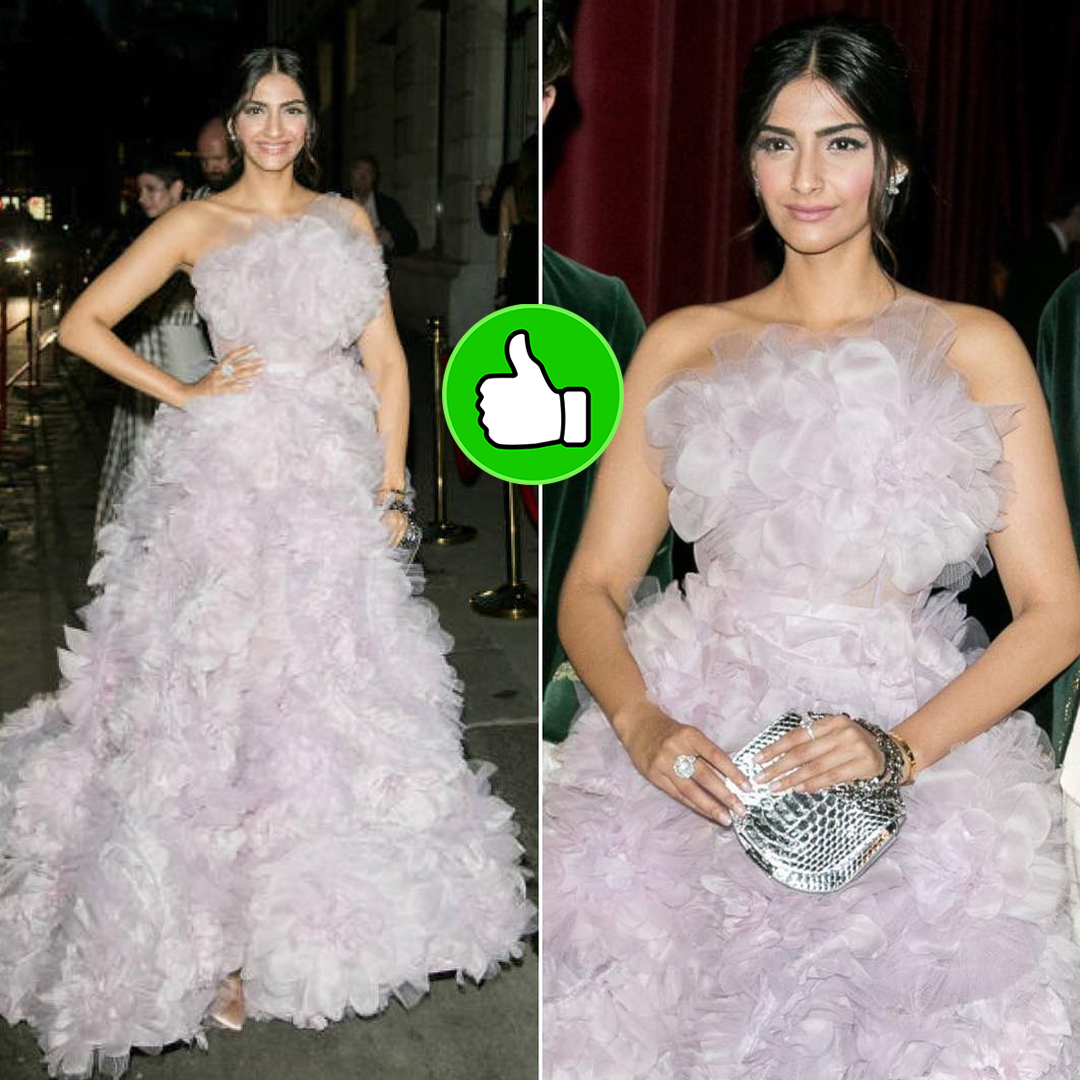 sonam kapoor in a white feather dress