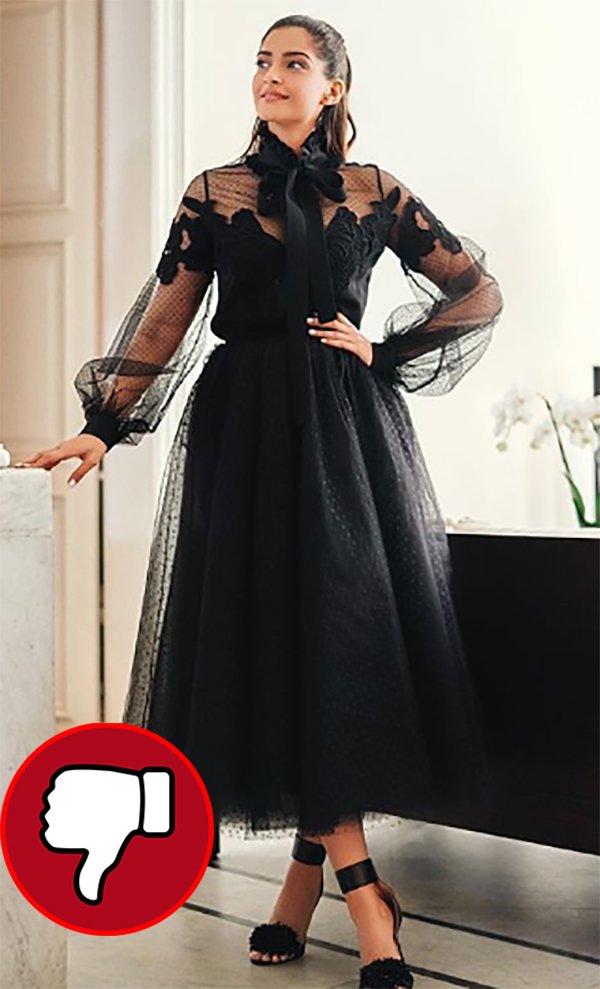 sonam kapoor fails to impress in black