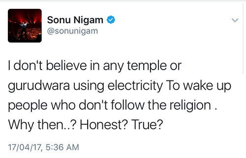 sonu nigam says that he doesnt go to temple