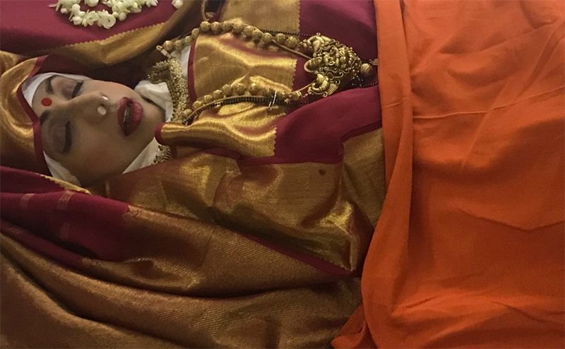 sridevi draped for her last journey