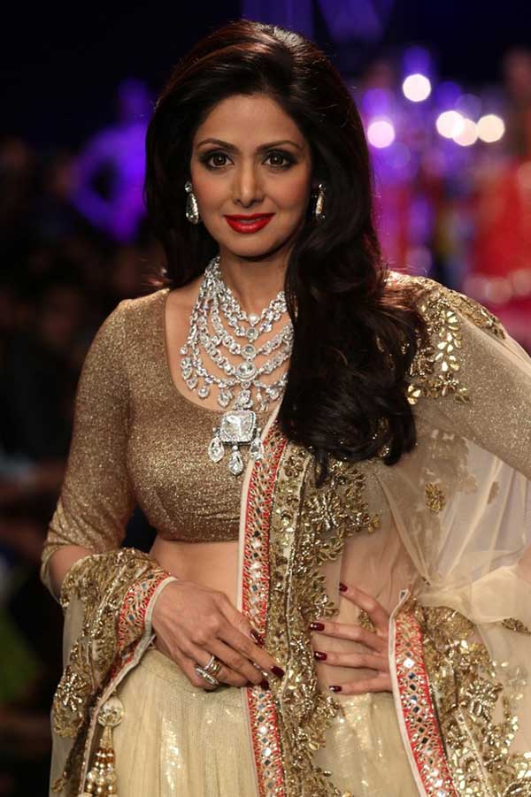 sridevi walks the ramp at a jewellery week 