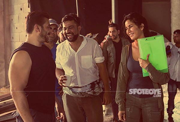 salman khan katrina kaif and ali abbas zafar on the sets of tiger zinda hai